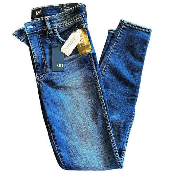 Kut From The Kloth Dark Wash Denim High Rise Mia Skinny Jeans Size 2 NWT - Picture 1 of 5